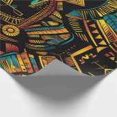 シアン鮮やかドリームアステカアートラッピング紙 ラッピングペーパー (角)