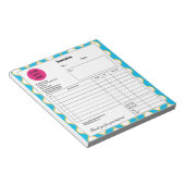 シアン黄色のバブル明細会社事業請求書 ノートパッド (アングル)