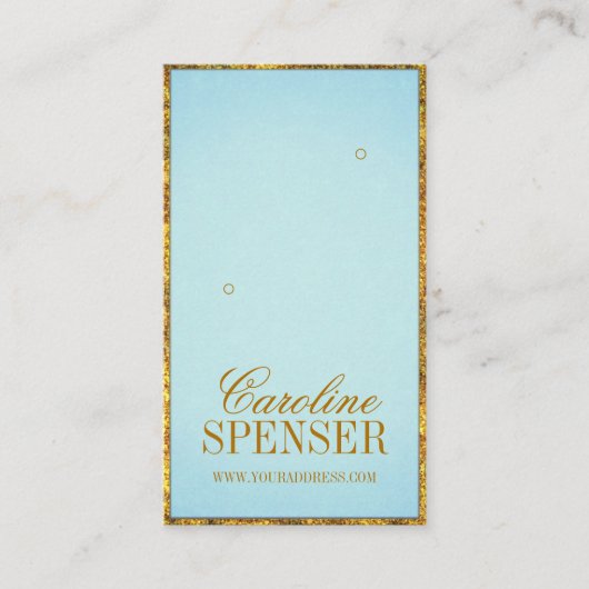 シアン黄金のカス縁どタマイズ可能なイヤリングディスプレイ 名刺 (正面)