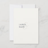 シアン ブラック & アイボリー モノグラム ウェディング RSVP (裏面)