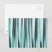 シアン ブルー オーシャン ストライプ パターン ポストカード (正面/裏面)