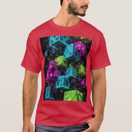 シアン マゼンタライム サイバーパンク | 極めて3D Tシャツ