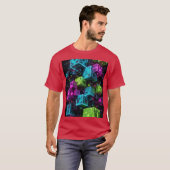 シアン マゼンタライム サイバーパンク | 極めて3D Tシャツ (正面フル)