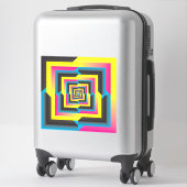 シアン（マゼンタ）の黄色い黒いグラデーションのグラデーション シール (スーツケース)