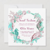 シアン&ラベンダーアンダーザシーホテルSweet sixteen 招待状 (正面)