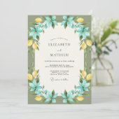 シアン レモン シトラス ユーカリ ウェディング 招待状 (スタンド正面)