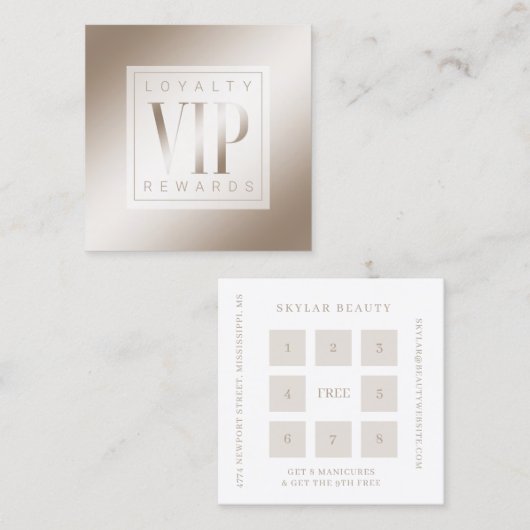 シアーエレガントルラグジュアリーシャンパンシャインVIP ロイヤリティカード (正面/裏面)