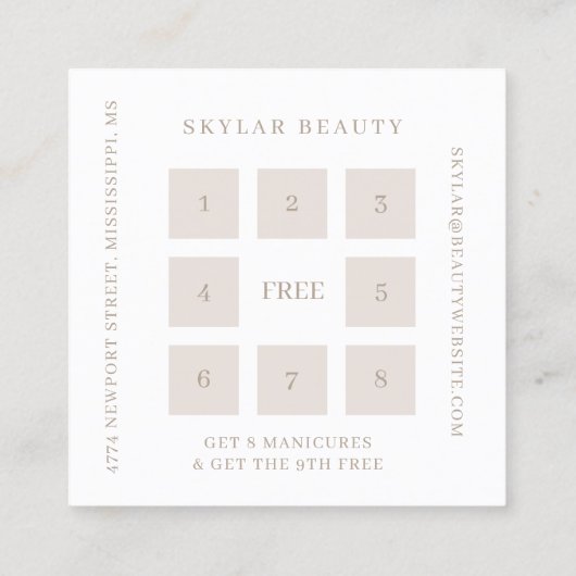 シアーエレガントルラグジュアリーシャンパンシャインVIP ロイヤリティカード (裏面)