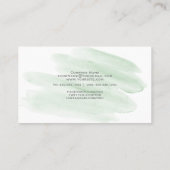 シアースセージ緑の水の色のスワップ 名刺 (裏面)