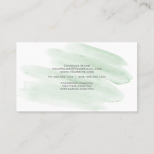 シアースセージ緑の水の色のスワップ 名刺 (裏面)