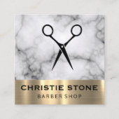 シアーズモダンマーブル金ゴールドトリム スクエア名刺 (正面)