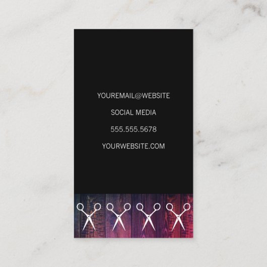 シアーズ素朴パターン付き木目ブラック 名刺 (裏面)