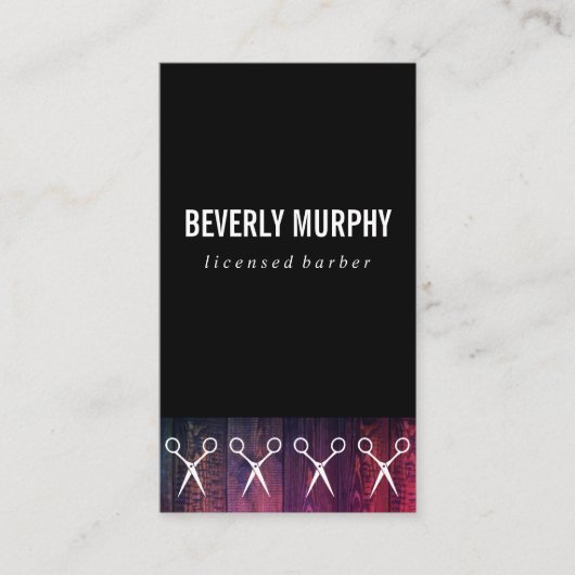 シアーズ素朴パターン付き木目ブラック 名刺 (正面)