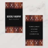 シアーズ素朴パターン付き木目ブラック 名刺 (正面/裏面)