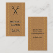 シアーズ |カスタマイズ |ステッチ済みレザー 名刺 (正面/裏面)