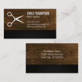 シアーズ |サロン |木製トリムブラックメッシュ 名刺 (正面/裏面)