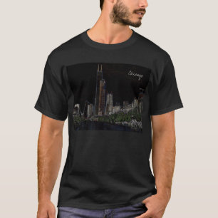 シアーズ・タワーのネオンTシャツ Tシャツ