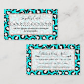 シアートアモダンンブルーレオパードアニマルプリント ロイヤリティカード (正面/裏面)