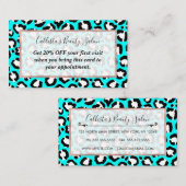 シアートアモダンンブルーレオパードアニマルプリント 割引カード (正面/裏面)