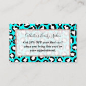 シアートアモダンンブルーレオパードアニマルプリント 割引カード (正面)