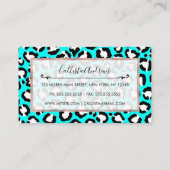 シアートアモダンンブルーレオパードアニマルプリント 名刺 (裏面)