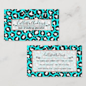 シアートアモダンンブルーレオパードアニマルプリント 名刺 (正面/裏面)