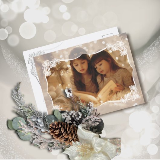 シアーフローラレースフラットホリデーカード シーズンカード