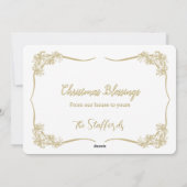 シアーフローラレースフラットホリデーカード シーズンカード (裏面)