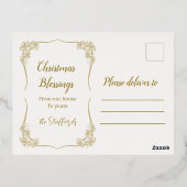 シアーフローラレースホリデーポストカード 箔シーズンポストカード (裏面)