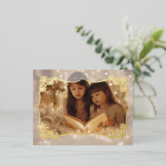 シアーフローラレースホリデーポストカード 箔シーズンポストカード (立ち正面)