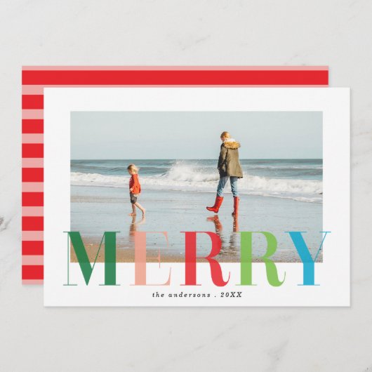 シアーメリークリスマスフォトフラットカード_キャンディ シーズンカード (正面/裏面)