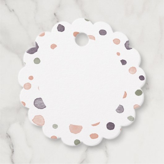 シア紙吹雪水色ドットメッセージカード フェイバータグ (正面)