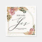 シィー・セッド・イエス ボヘミアンフラワエンゲージメント スタンダードカクテルナプキン (正面)