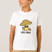 シイタケがおもしろい起こる Tシャツ (正面)