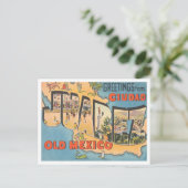 シウダジュアレスからの挨拶,旧メキシコ旅行 ポストカード (スタンド正面)