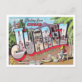 シウダジュアレス，メキシコヴィンテージ大文字葉書 ポストカード
