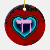 シェのユダヤ人のハートの紫色のオーナメント セラミックオーナメント (裏面)
