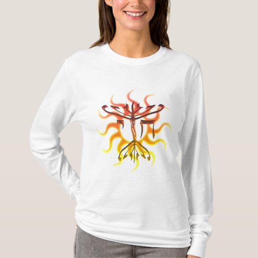 シェの（ユダヤ教）メノラーの日曜日の女性のワイシャツ Tシャツ (正面)