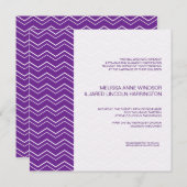 シェはっきりしたブロンストライプ深いパープル 招待状 (正面/裏面)
