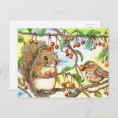 シェアしよう - きつねとさくら ポストカード (正面/裏面)