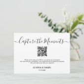 シェア ウェディング フォト モーメント QRコード カスタマイズ可能 エンクロージャーカード (スタンド正面)