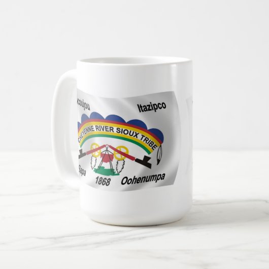 シェイエンリバースー国旗のマグカップ コーヒーマグカップ (正面左)