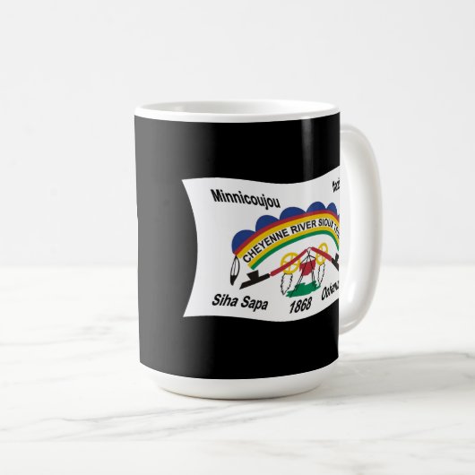 シェイエンリバースー国旗のマグカップ コーヒーマグカップ (正面右)