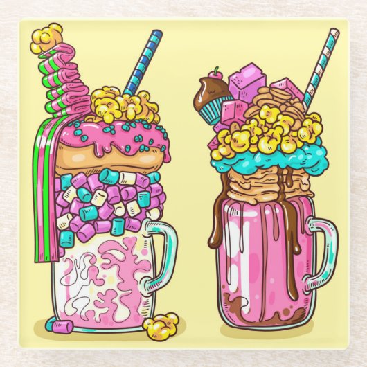 シェイクカラフルズ ガラスコースター (正面)