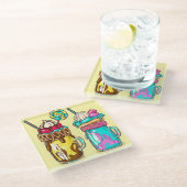 シェイクカラフルズ ガラスコースター (アングル)