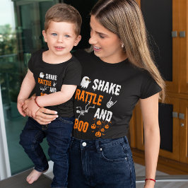 シェイクガラトルブー踊りスケルトン幽霊ハロウィーン トドラーTシャツ