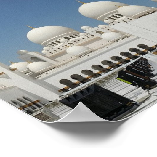 シェイクザイードグランドモスクUAEマスジドアブダビ ポスター (角)