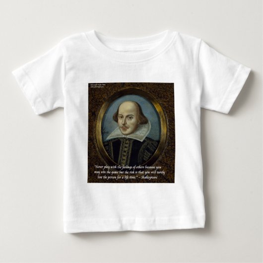 シェイクスピアとその有名な感傷的名言 ベビーTシャツ (正面)