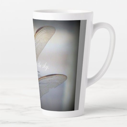 シェイクスピアとトンボ翼のマクロ引用文 カフェラテマグ (右)