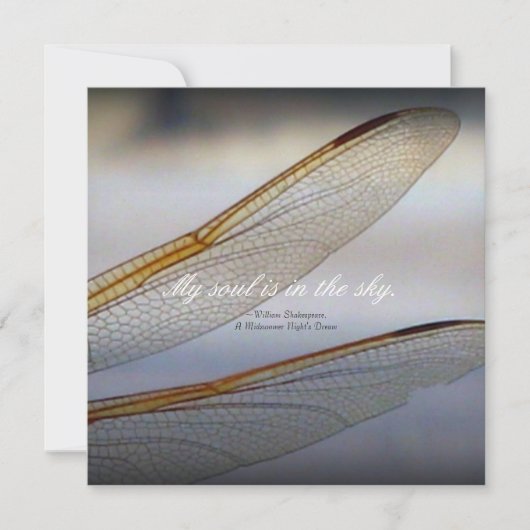 シェイクスピアとトンボ翼のマクロ引用文 カード (正面)